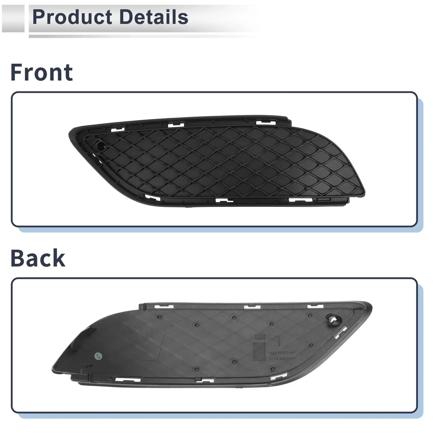 Front Left Fog Light Grill for Mercedes-Benz B W246 (2012-2018) Black