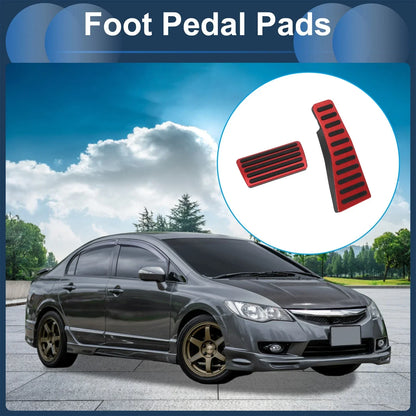 2 x Foot Accelerator Pedal Covers for Honda Civic (2006-2009) Red