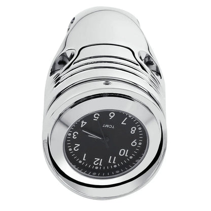 Chrome 1 1/4" Handlebar Mount Clamp Clock for Harley Dyna Chopper