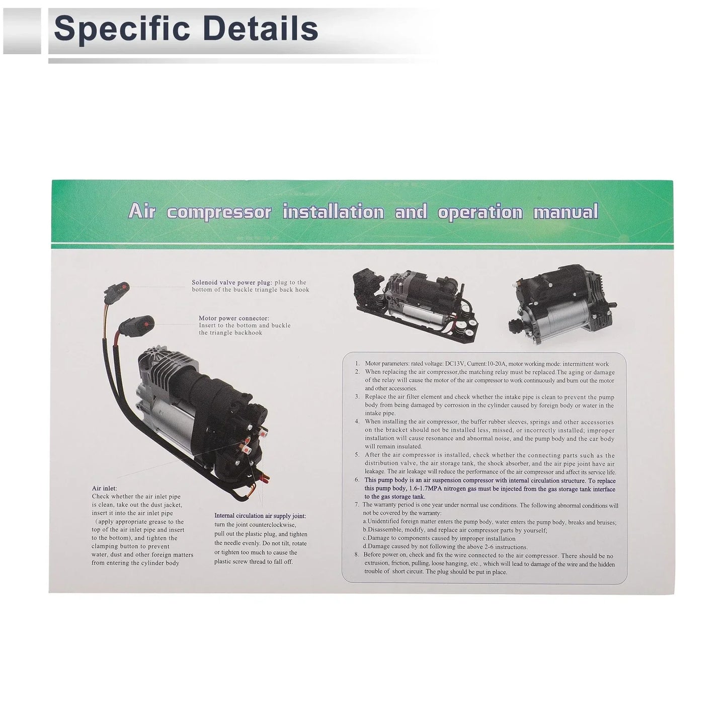 Air Suspension Compressor for Porsche Macan (2015-2018) 1 x Unit