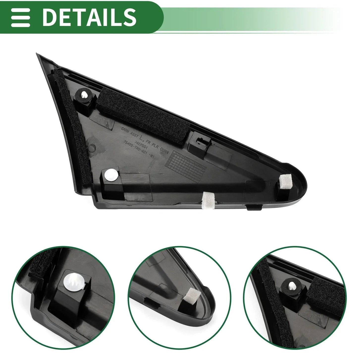 Front Left Side Door Pillar Window Trim for Honda Civic (2012-2015)