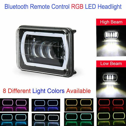4x6" H4 RGB Headlights for Ford Chevrolet Silverado