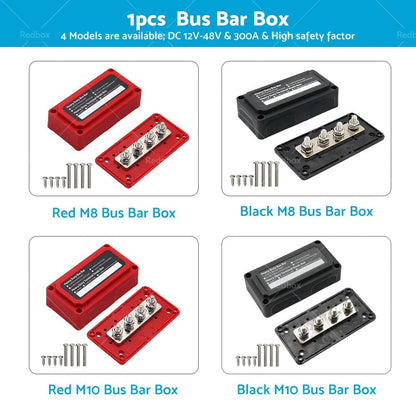 300A M8/M10 DC12V-48V Bus Bar Power Distribution Terminal Block