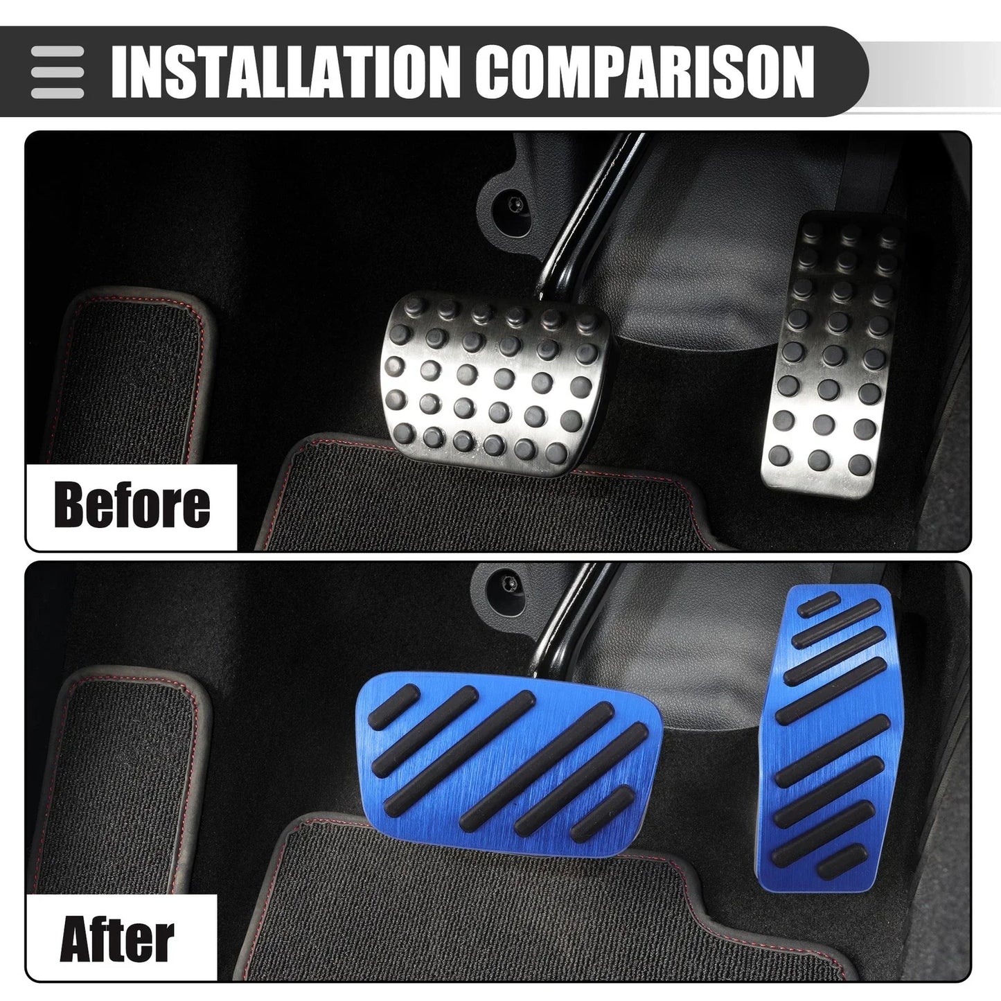 Brake & Accelerator Pedal Covers for Chevrolet Cruze (2009-2020) Black Blue