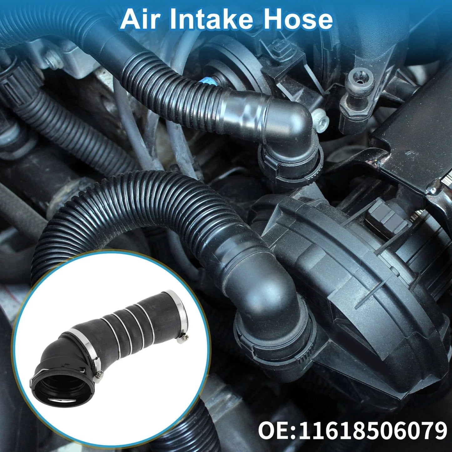 Engine Air Intake Hose with Clamps for BMW 5 Series Touring (2004-2010)