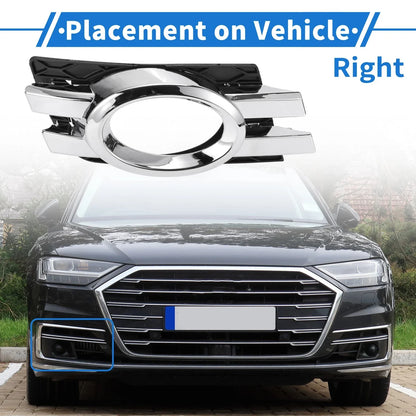 Right Fog Light Grill for Mercedes-Benz (2006-2012) Silver Tone, Black