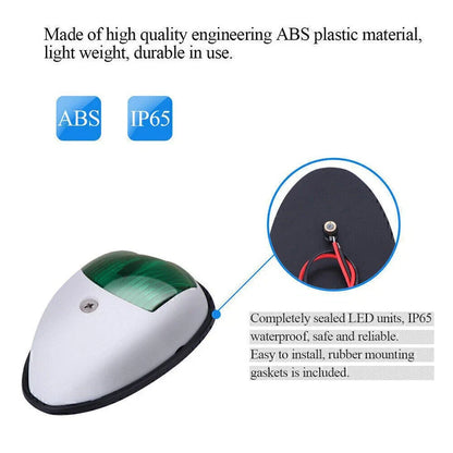 12V LED Waterproof Navigation Light Red Green for Marine Boat Yacht