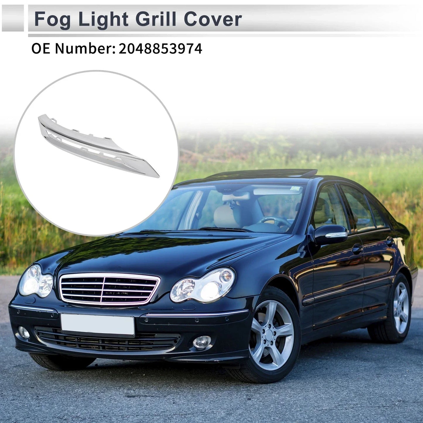 Front Left Fog Light Grill for Mercedes Benz GLK (2014-2016)