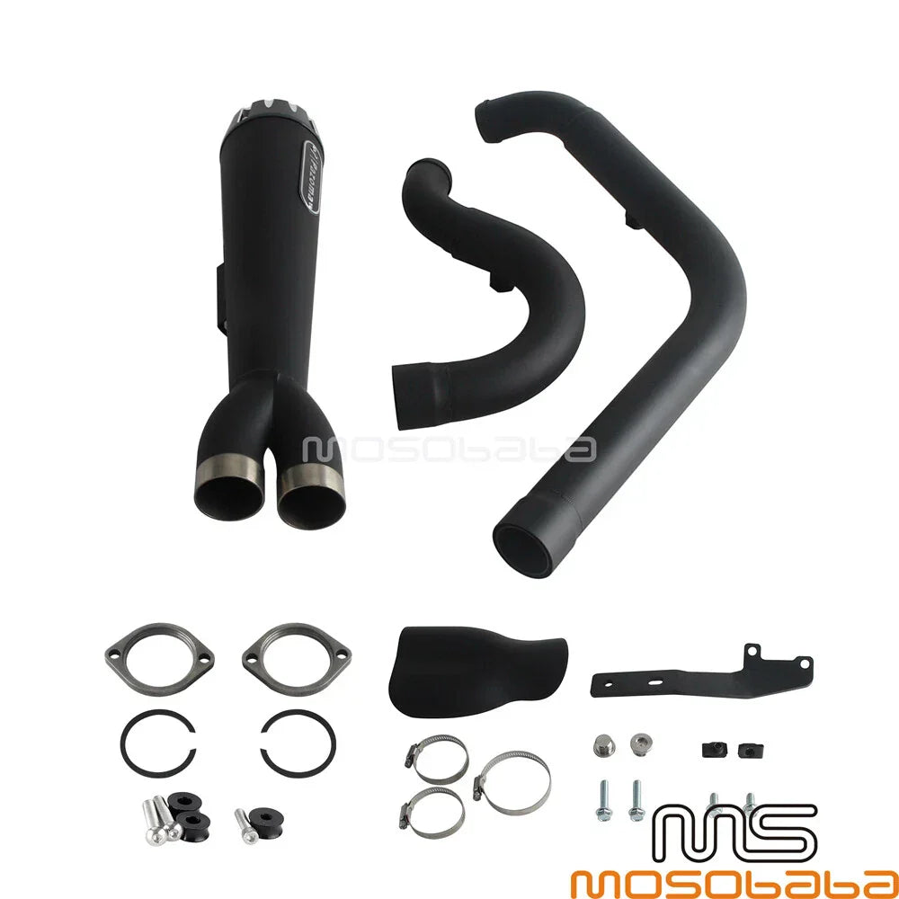 Full 2-into-1 Exhaust System for Harley Softail Standard FXST, Street Bob FXBBS
