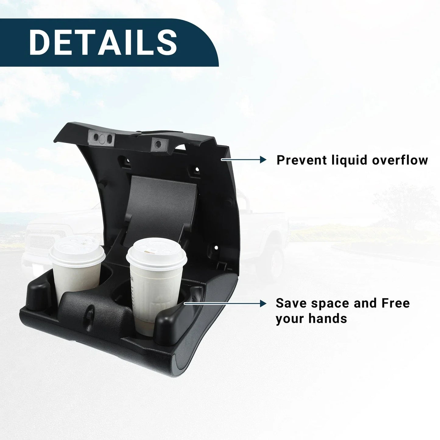Auto Cup Holder for Dodge Ram 1500 (1998-2001) - Black