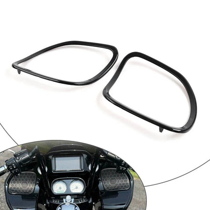 Glossy Black Front Speaker Trim Covers for Harley Road Glide FLTRX FLTRXS (15-23)