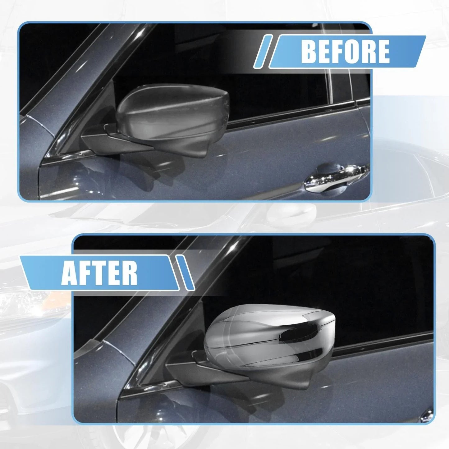 Chrome Plated Power Top Half Mirror Cover Cap for Honda Accord (2008-2012)