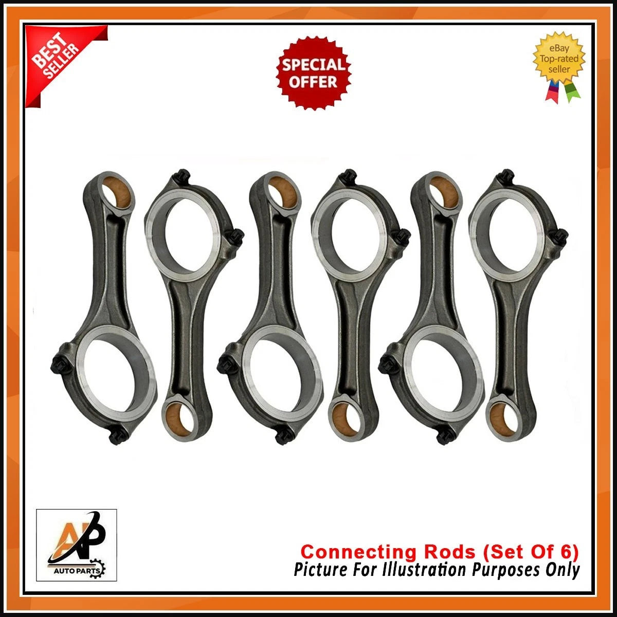 Connecting Rods Set of 6 Heavy Duty for Audi VW 3.0 TDI (2009–2016)