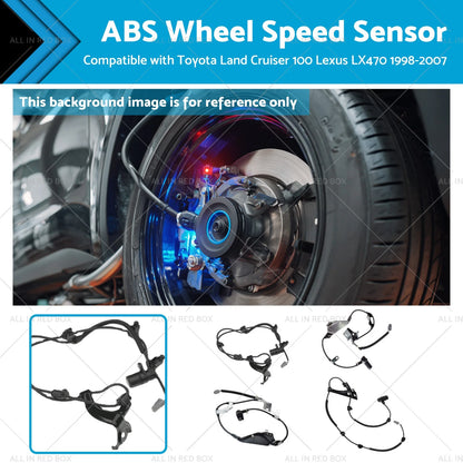 4 x ABS Sensors for Toyota Land Cruiser 100, Lexus LX470 (1998-2007)