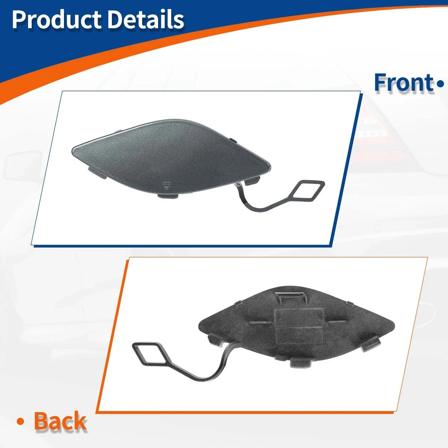 Front Car Bumper Tow Hook Cover for Mercedes-Benz E350 (2010-2014) Grey
