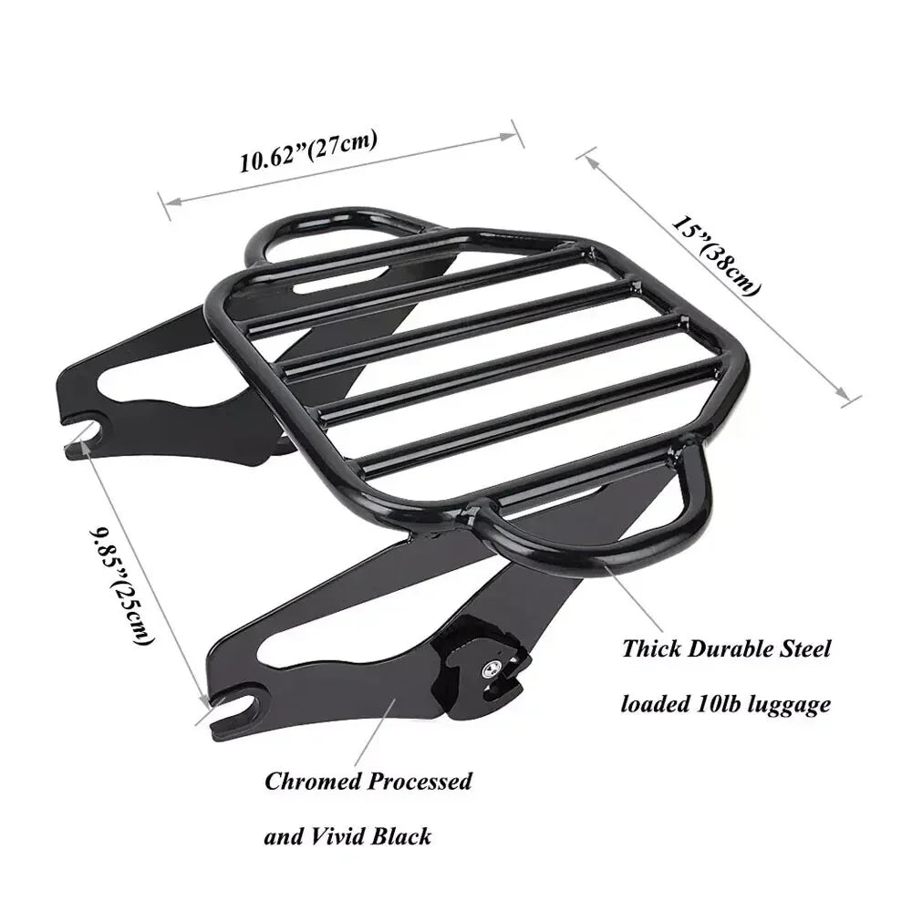 BLACK  Up Luggage Rack for Harley Touring Street Glide Road Glide (2009-2023)