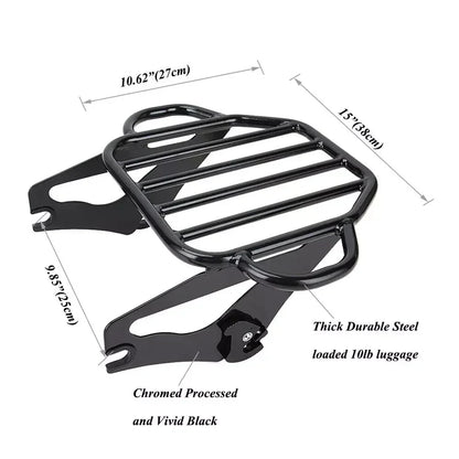 BLACK  Up Luggage Rack for Harley Touring Street Glide Road Glide (2009-2023)