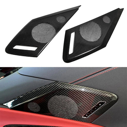 Real Carbon Side Door Speaker Horn Covers for C8 Corvette (2020-2023)