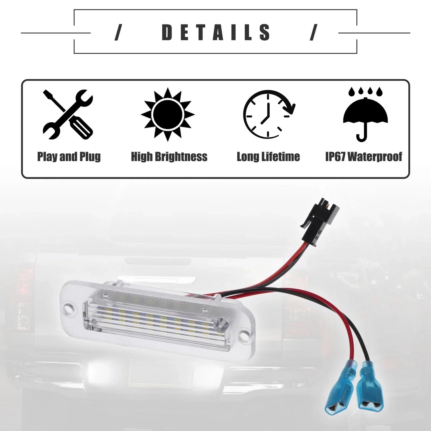 2 x LED License Plate Lights for Mercedes-Benz G500 (2013-2021)