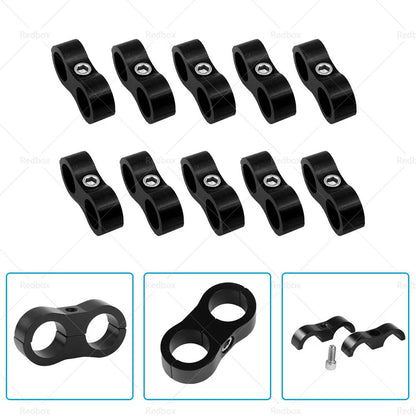 10 x AN8 Nylon Braided Stainless Fuel Oil Line Hose End Separator Clamp