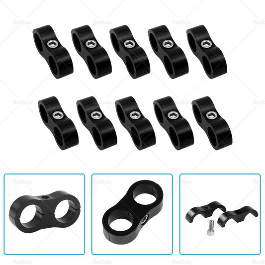 10 x AN8 Nylon Braided Stainless Fuel Oil Line Hose End Separator Clamp