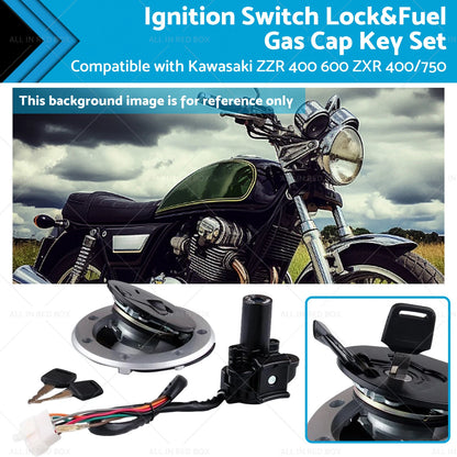 Ignition Switch Lock & Fuel Gas Cap Key Set for Kawasaki ZZR 400 600 ZXR 400/750
