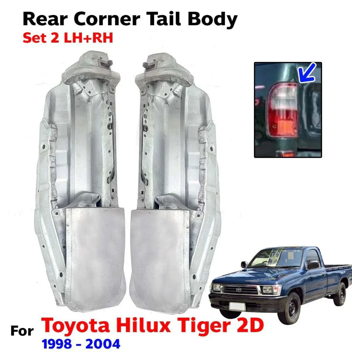 For Toyota Hilux Tiger 2D Pickup UTE 1998-04 Rear Gate Tail Body Corner 2 PCS
