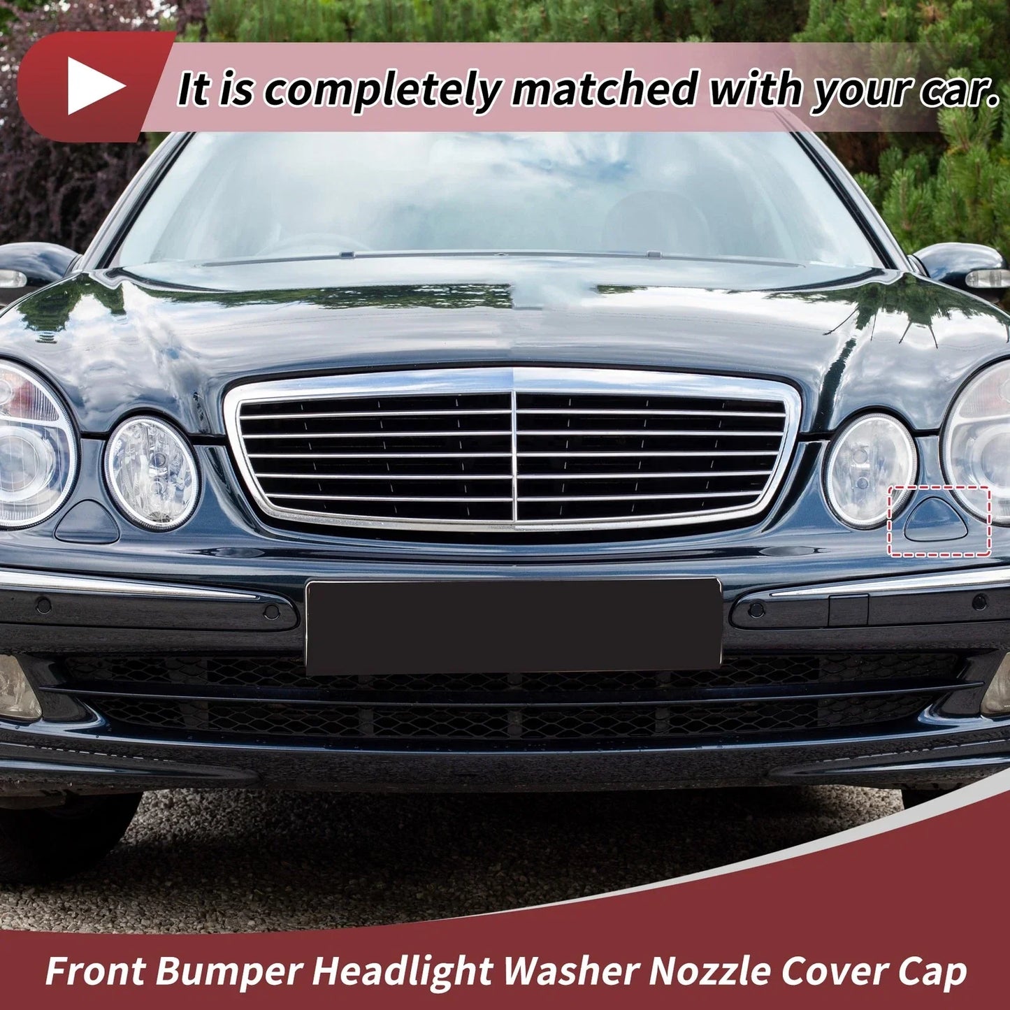 Front Left Washer Nozzle Cover for Mercedes-Benz E320 (1994-2006) Silver