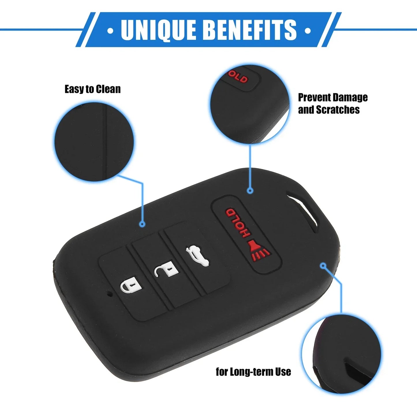 2 x Smart Remote Key Shell for Honda Accord (2019-2021) Black