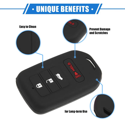 2 x Smart Remote Key Shell for Honda Accord (2019-2021) Black