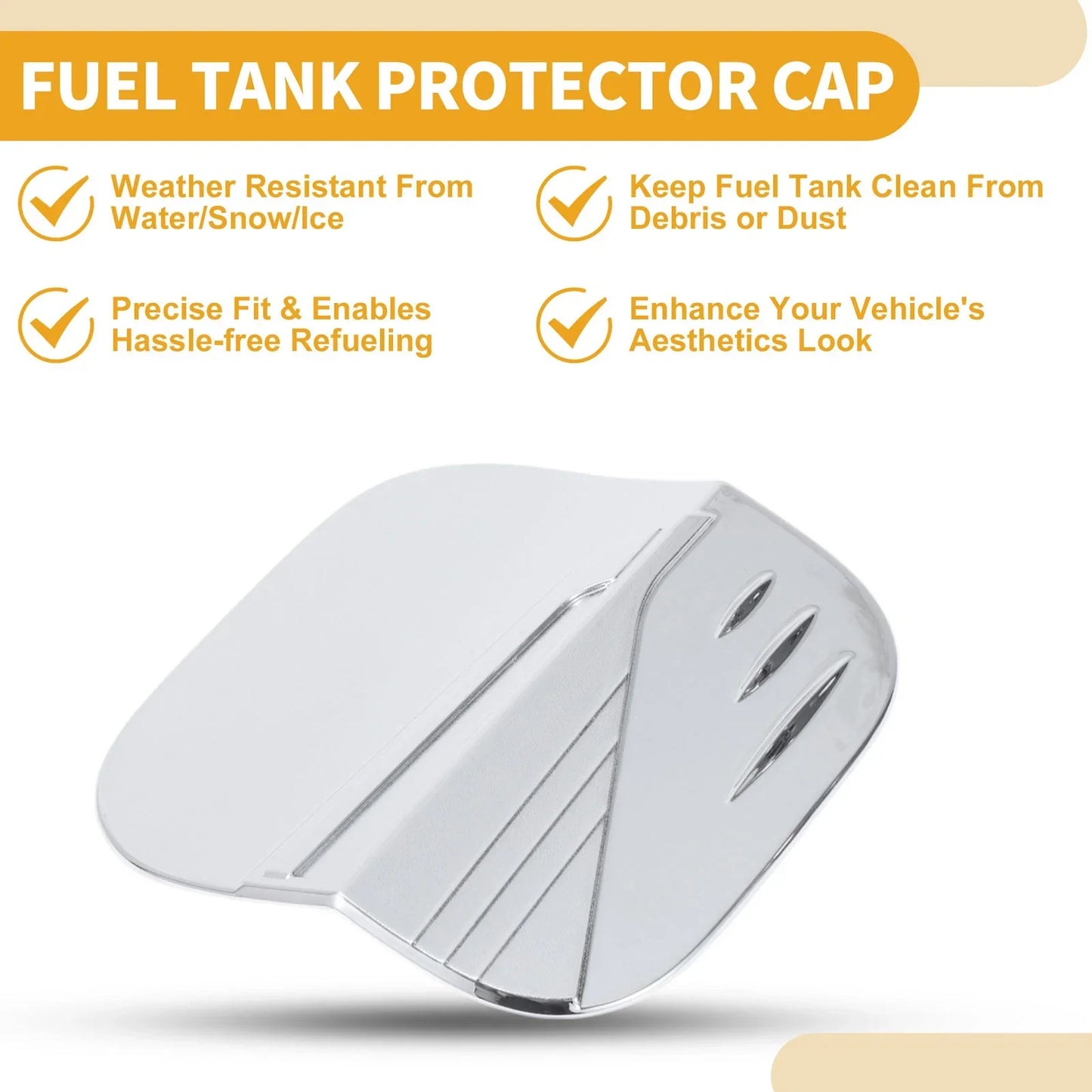 Fuel Tank Door Cap for Honda Civic 2022-2025 Gas Tank Flap Chrome Silver