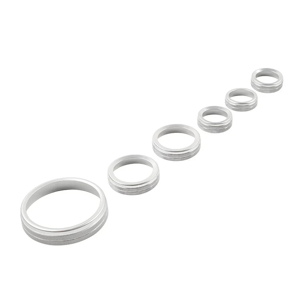 Stereo Tune Knob Headlight Switch Covers for Ford Bronco (2021-2022) Silver