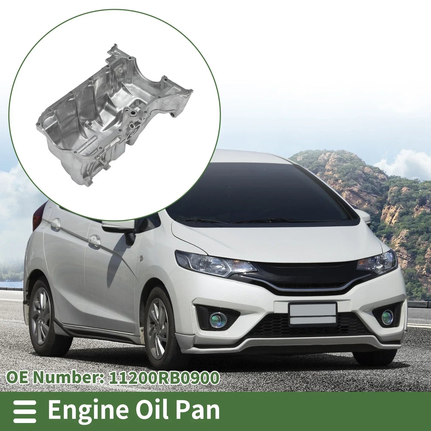 Engine Oil Pan for Honda Fit Base (2009-2013) - 1 x Aluminum Cover