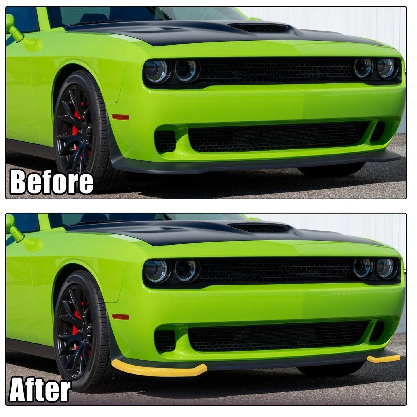 Car Front Lip Protector Yellow for Dodge Challenger Hellcat (2015-2020)