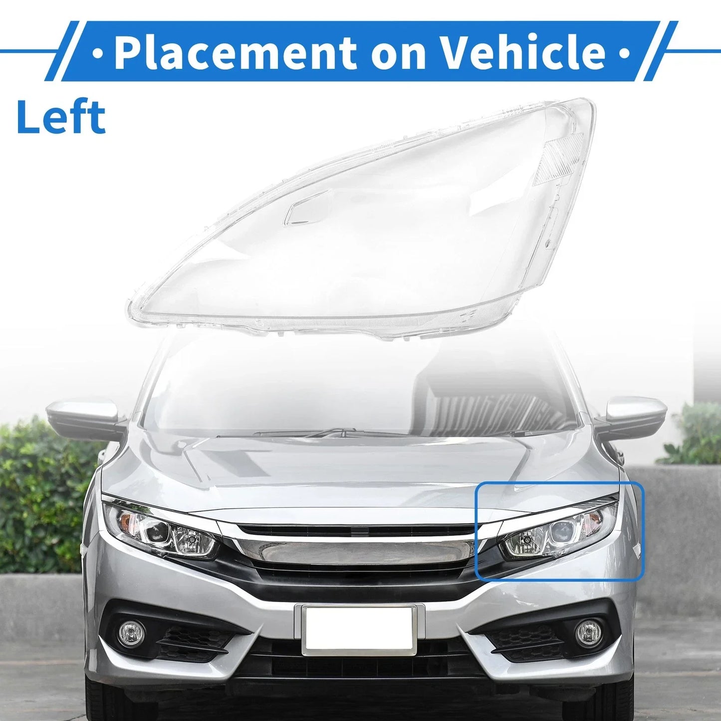 Car Front Left Headlight Lens Cover for Honda Accord (2003-2007)