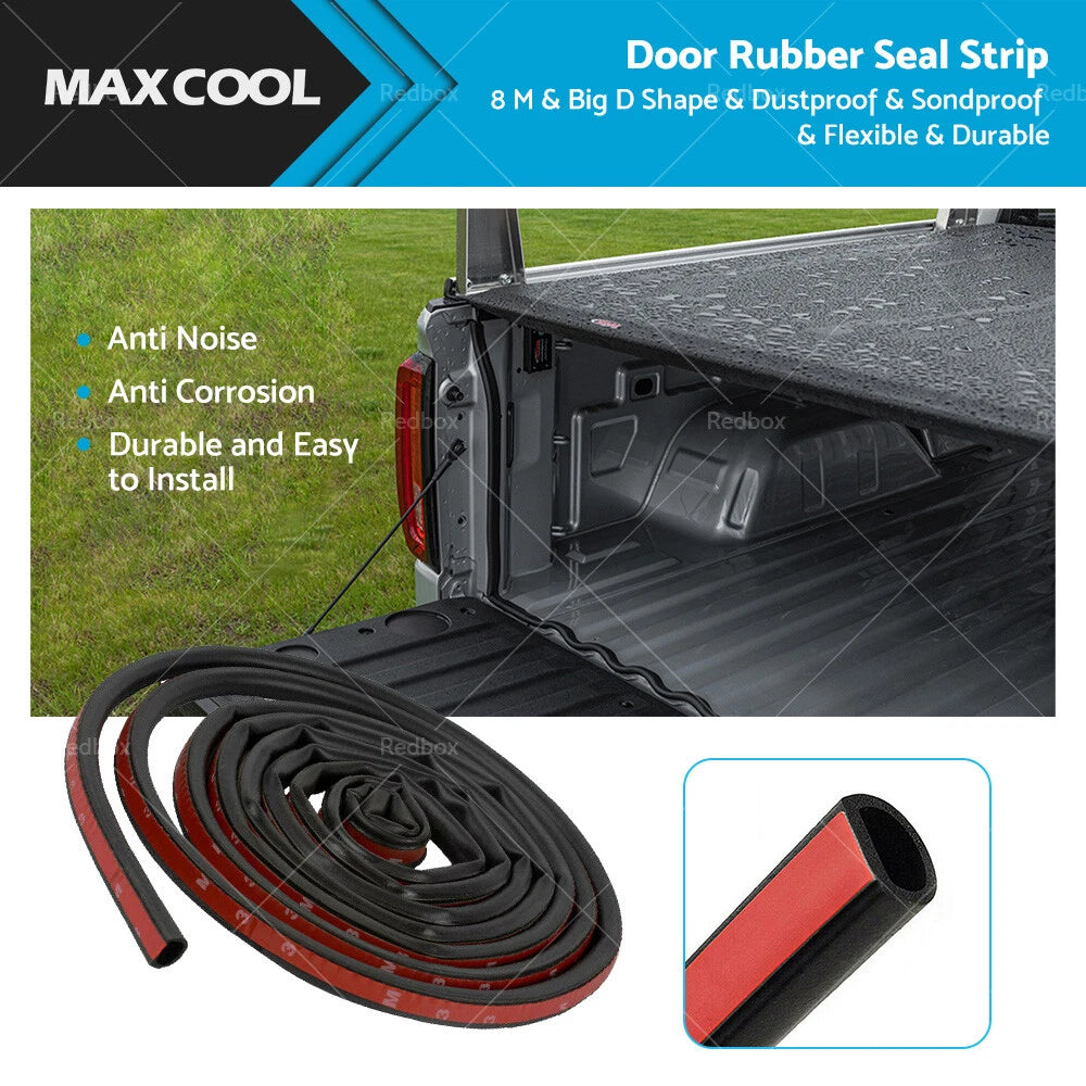 D-Shape 8M Rubber Seal Strip for Car Truck Motor Door Weatherstrip Seal