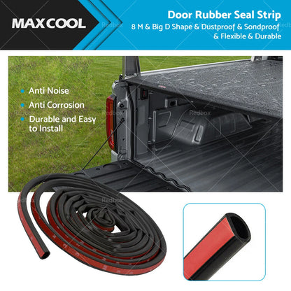 D-Shape 8M Rubber Seal Strip for Car Truck Motor Door Weatherstrip Seal