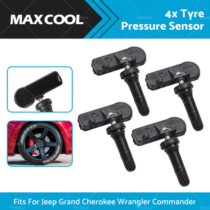 4 x Tyre Pressure Sensors for Jeep Grand Cherokee, Wrangler (2011-2023)