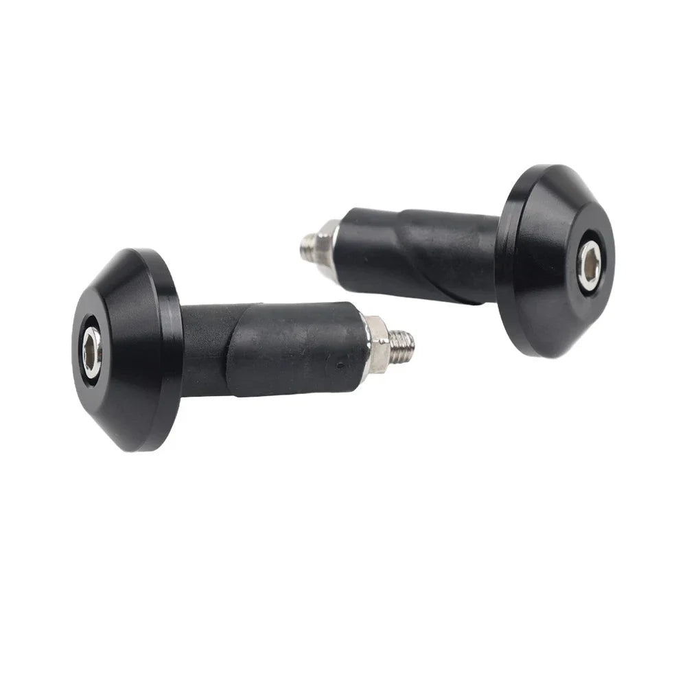 7/8'' 1'' Motorcycle Handlebar Grips & End Cap Plug - Black