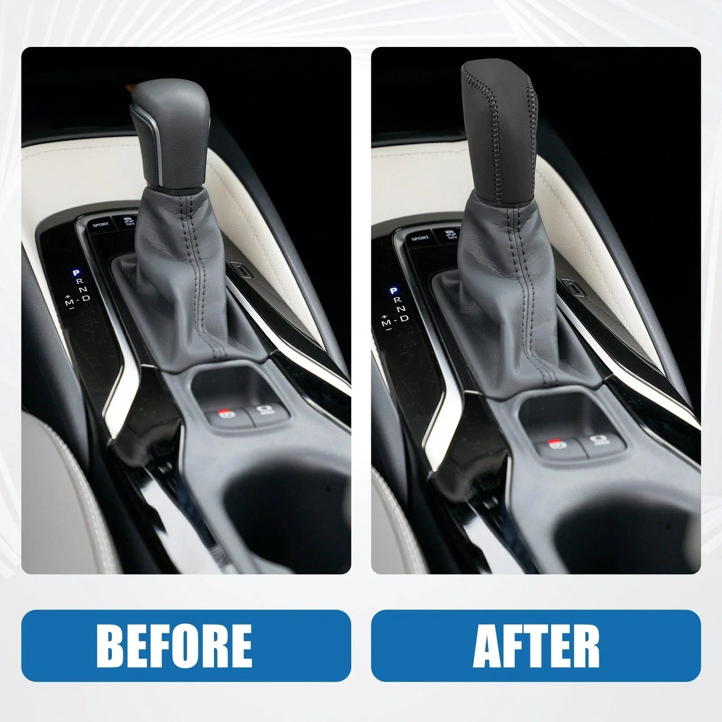 Gear Shifting Knob Cover for Hyundai Verna (2010-2014) - Faux Leather Black