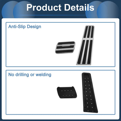 Foot Accelerator Pedal Covers for Porsche 718/911 (2016-2023) - Silver Tone