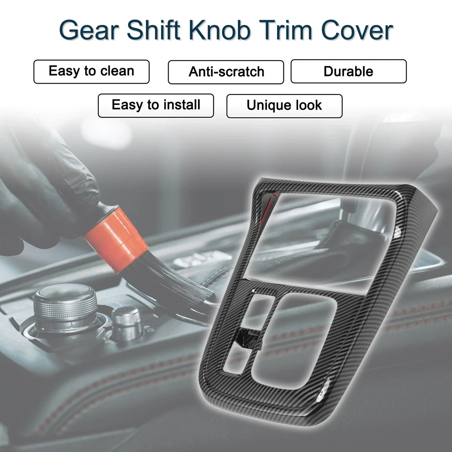 ABS Gear Shift Knob Cover Sticker for Honda CR-V 2023-2024 Carbon Fiber