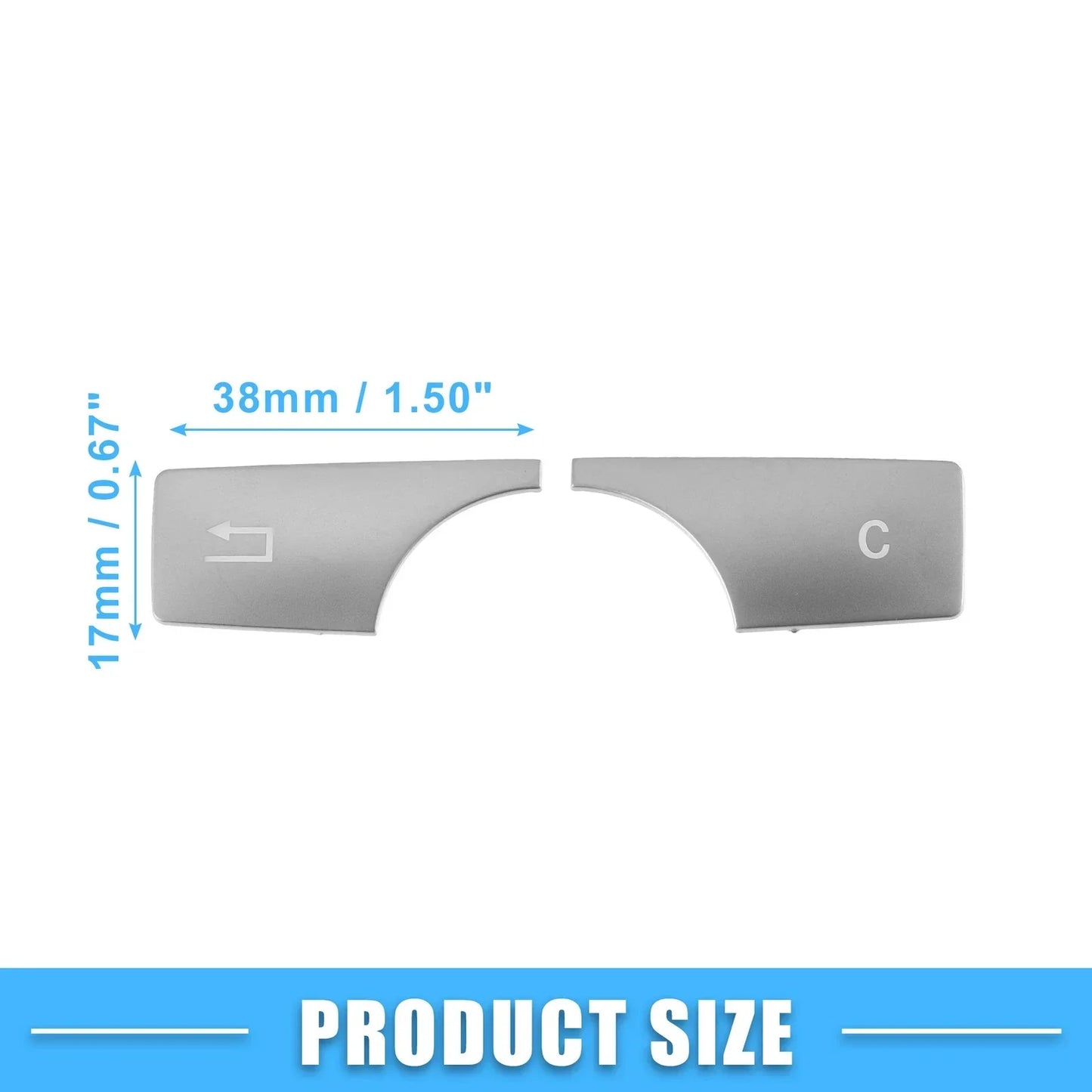 Multimedia Radio Button Cover for Mercedes-Benz GLK X204 (2010-2015) 2 x ABS Silver Tone
