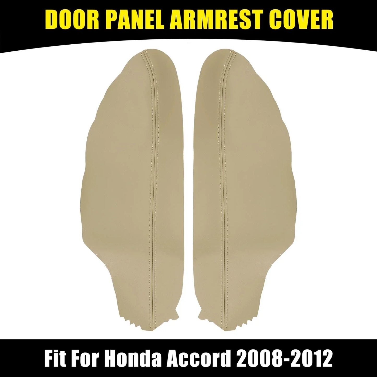Beige Microfiber Leather Door Panel Armrest Covers for Honda Accord (2008-2012)