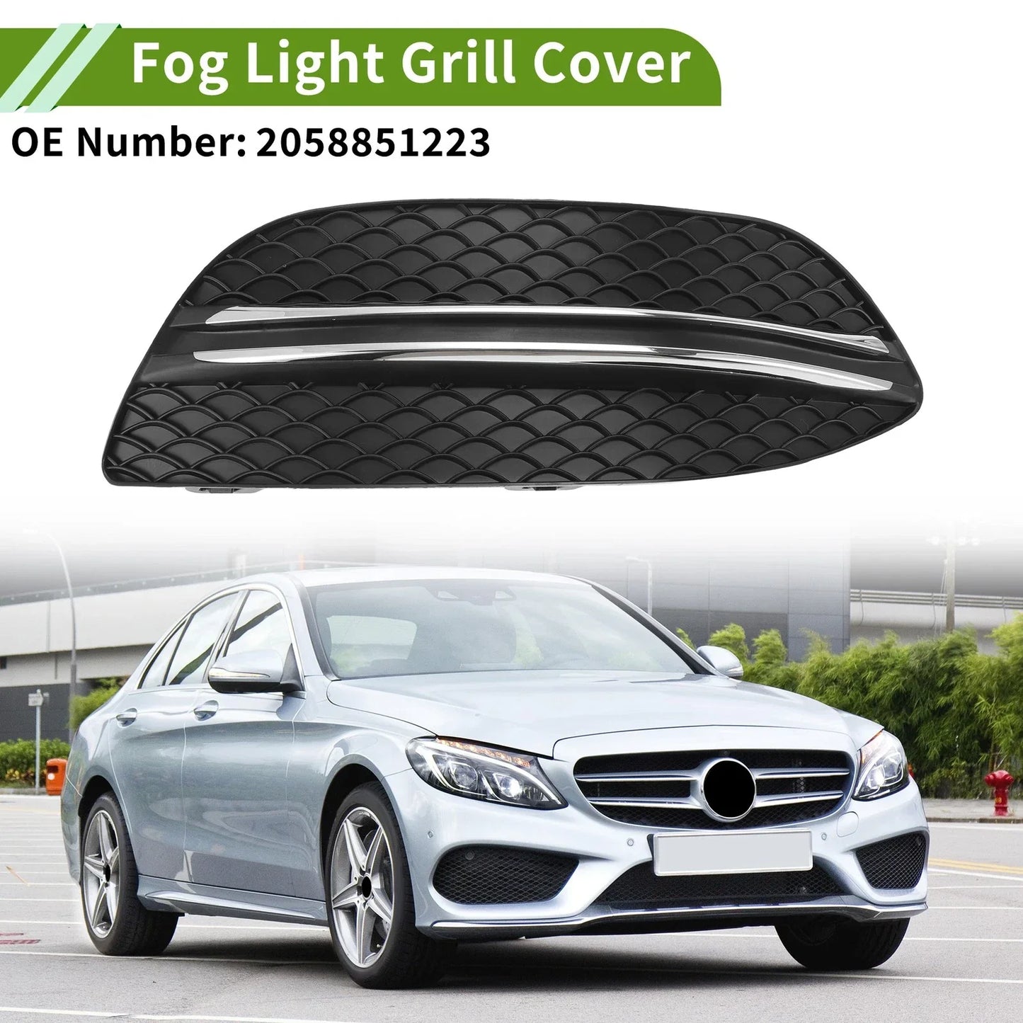Front Right Fog Light Grill for Mercedes Benz C-Class (2015-2021)