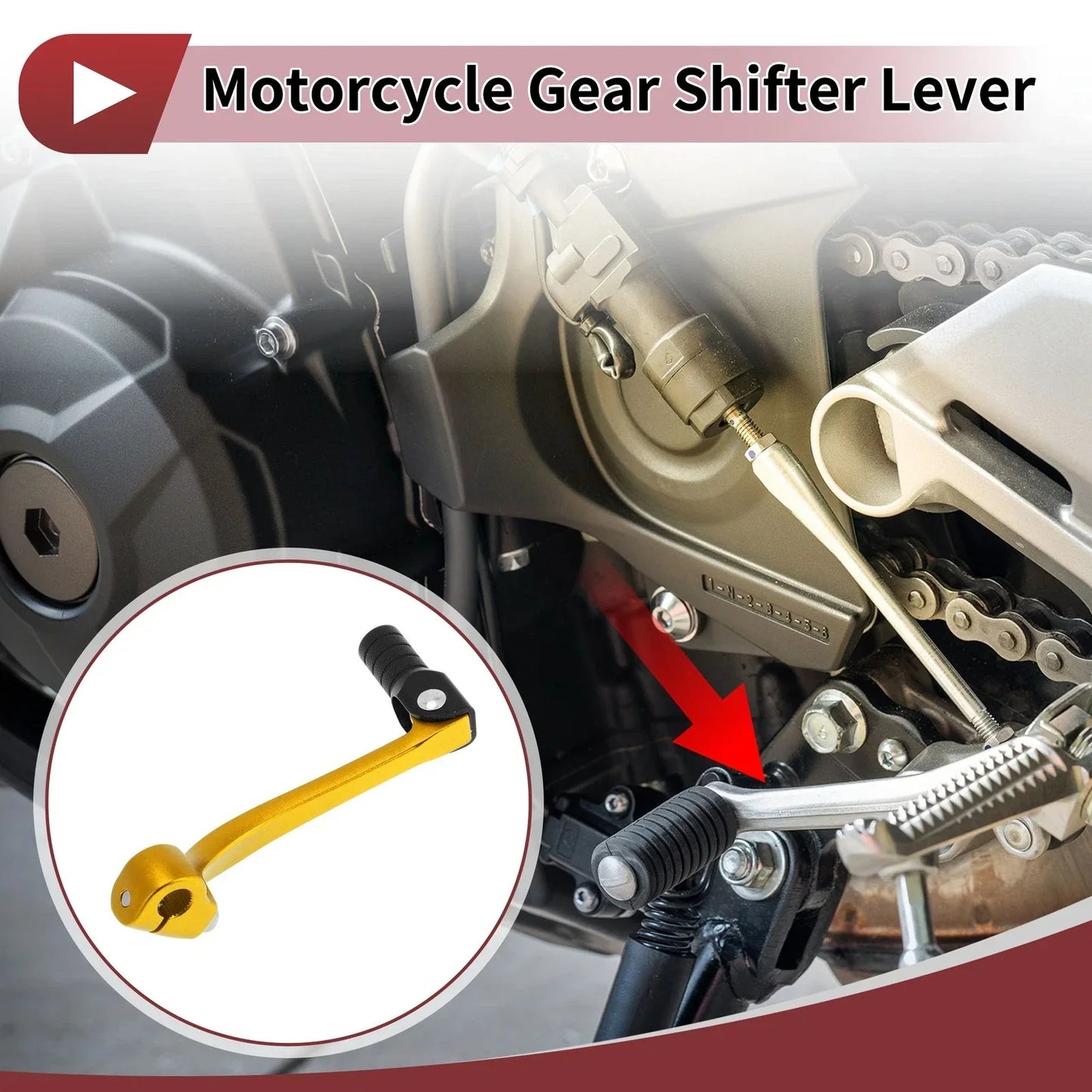 Folding Motorcycle Gear Shifter Lever for Honda CRF110F (2013-2018) Gold Black