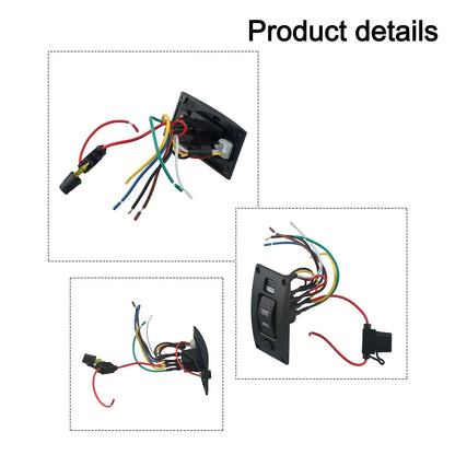 Switch Panel Pump / DC 12V 20A / Curved Waterproof ON-OFF-ON