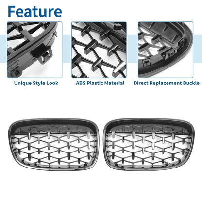 Front Upper Bumper Grille for BMW 1 Series F20 (2011-2014) Gloss Black