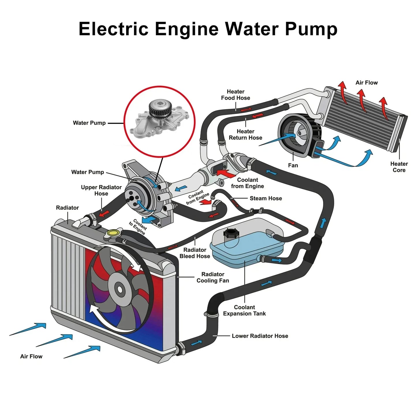 Electric Engine Water Pump for Dodge Avenger 2.7L (2008-2010)
