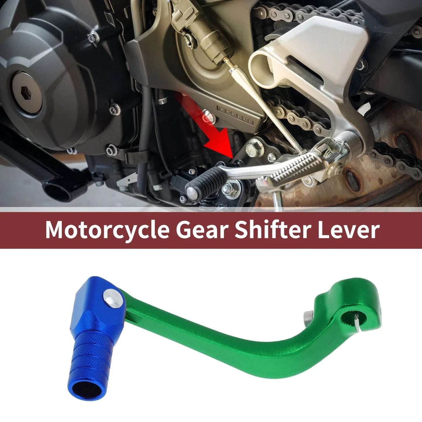 Folding Motorcycle Gear Shifter Lever for Honda CRF110F (2013-2018) Green/Blue